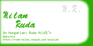 milan ruda business card